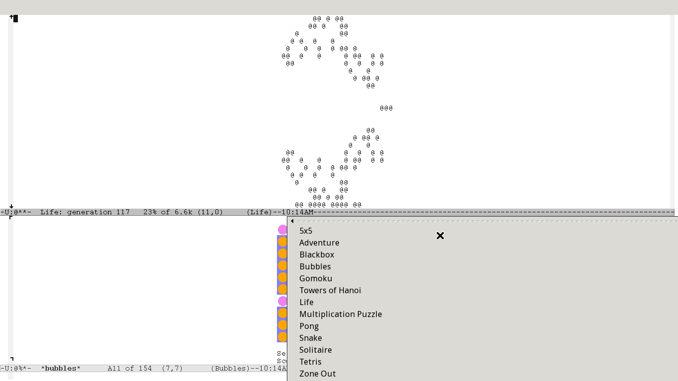 emacs tetris screen size